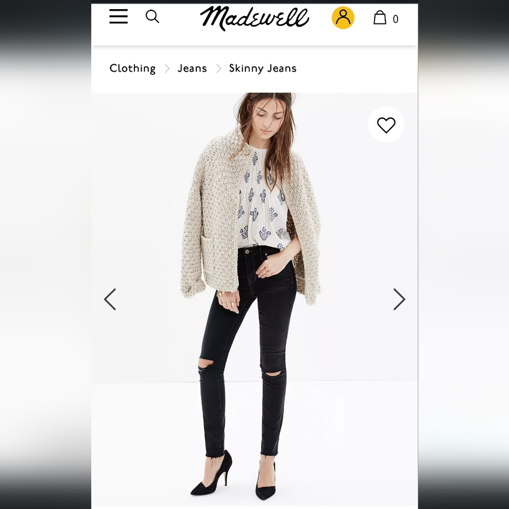 Madewell High-Rise Skinny Jeans in Black Sea
